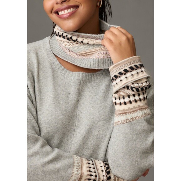 Anthropologie Daily Practice Dress Sweater Women Gray Turtle Neck Boho Sz S NWT - Picture 6 of 13